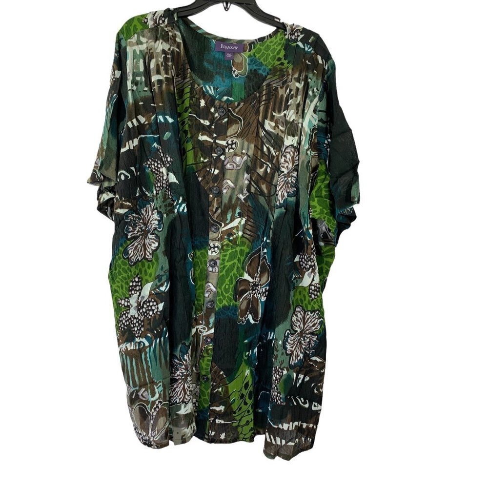 Roaman's Women's Flowery Blouse